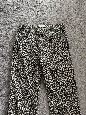 Abercrombie & Fitch Leopard Print Straight Leg Jeans - Beige & Black